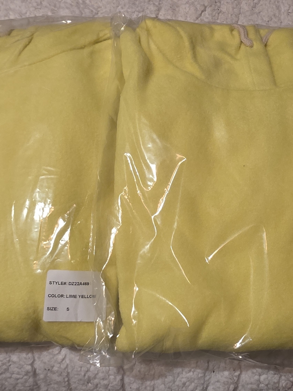 Double Zero Womens Hoodie S/M/L Overzied Lime Yellow Hooded Sweater New In Poly - Picture 7 of 7